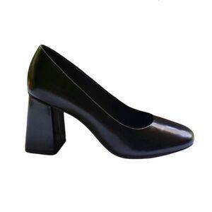 Geox Respira Black Block Pumps Leather, Dress pump, Comfort,Size 10/41